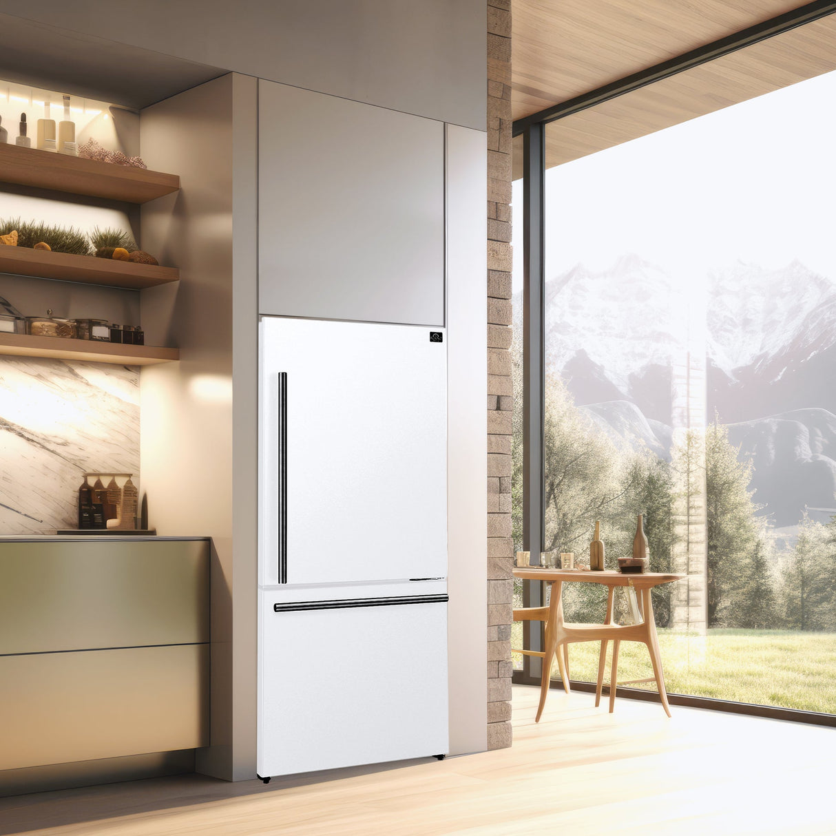 Forno Milano Espresso 31-Inch Bottom Freezer Refrigerator, 17.2 cu.ft Capacity