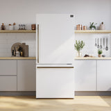 Forno Milano Espresso 31-Inch Bottom Freezer Refrigerator, 17.2 cu.ft Capacity