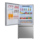 Forno Milano Espresso 31-Inch Stainless Steel Bottom Freezer Refrigerator, 17.2 cu.ft., Built-In Ice Maker