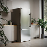 Forno Milano Espresso 31-Inch Stainless Steel Bottom Freezer Refrigerator, 17.2 cu.ft., Built-In Ice Maker