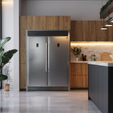 Forno Rizzuto 56-Inch Convertible Refrigerator/Freezer Set, 27.6 cu.ft Total Capacity, Decorative Grill
