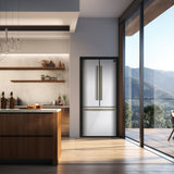 Forno Gallipoli Espresso 30-Inch French Door Refrigerator, Bottom Freezer, Ice Maker