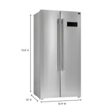Forno Salerno 33-Inch Side-by-Side Stainless Steel Refrigerator, 15.6 cu.ft