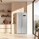 Forno Salerno 33-Inch Side-by-Side Stainless Steel Refrigerator, 15.6 cu.ft