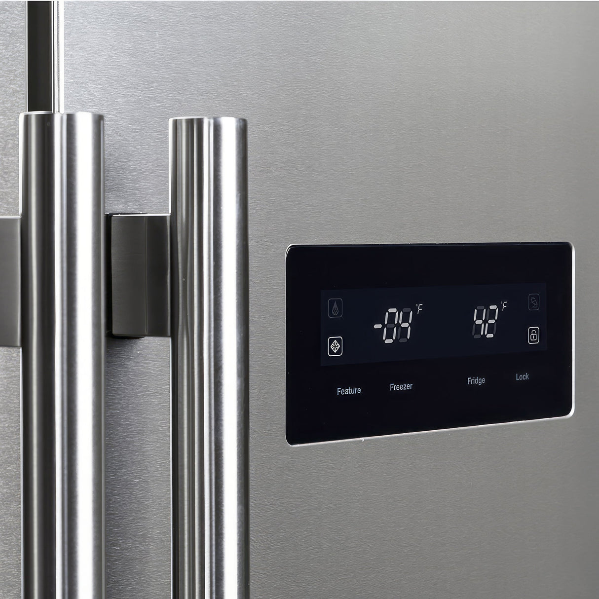 Forno Salerno 37-Inch Built-In Stainless Steel Refrigerator, 15.6 cu.ft, Modern Decorative Grill