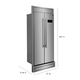 Forno Salerno 37-Inch Built-In Stainless Steel Refrigerator, 15.6 cu.ft, Modern Decorative Grill