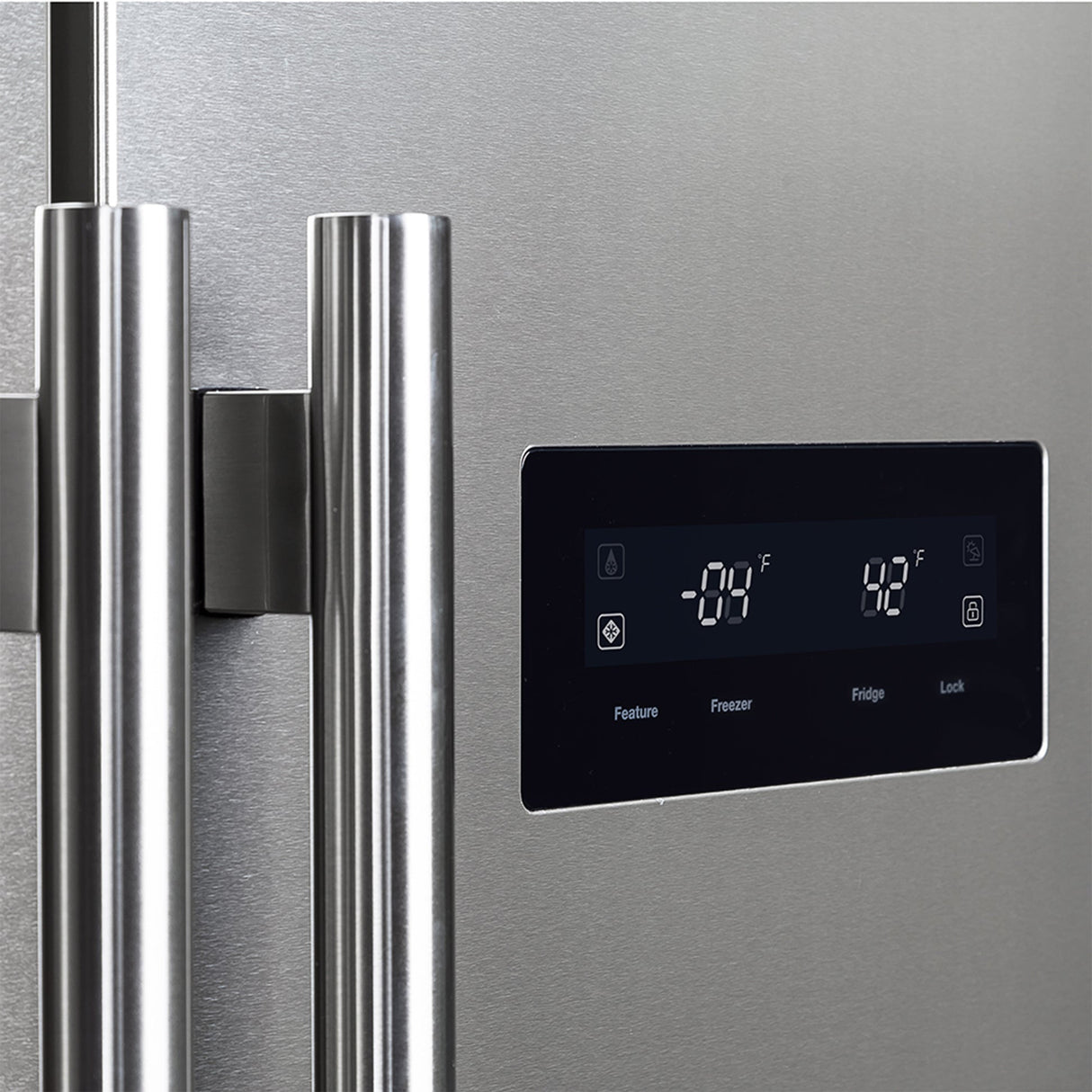 Forno Salerno 37-Inch Built-In Stainless Steel Refrigerator, 15.6 cu.ft, Decorative Grill