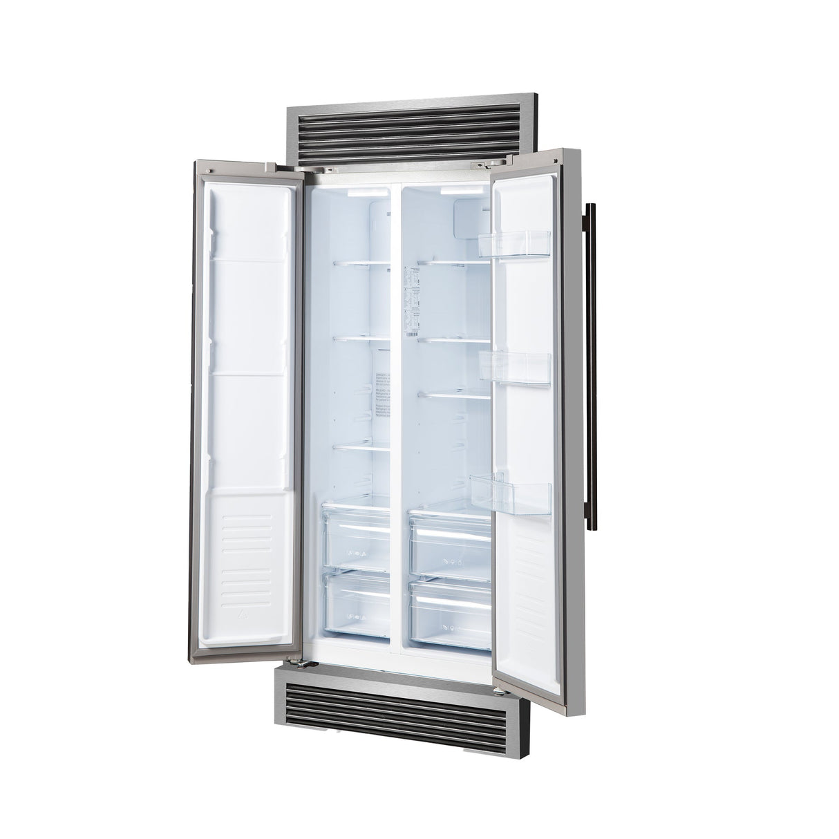 Forno Salerno 37-Inch Built-In Stainless Steel Refrigerator, 15.6 cu.ft, Decorative Grill