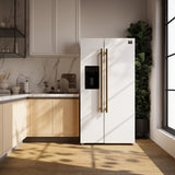 Forno Salerno Espresso 36-Inch Side-by-Side Refrigerator, 20 Cu. Ft., Frost-Free, Ice & Water Dispenser
