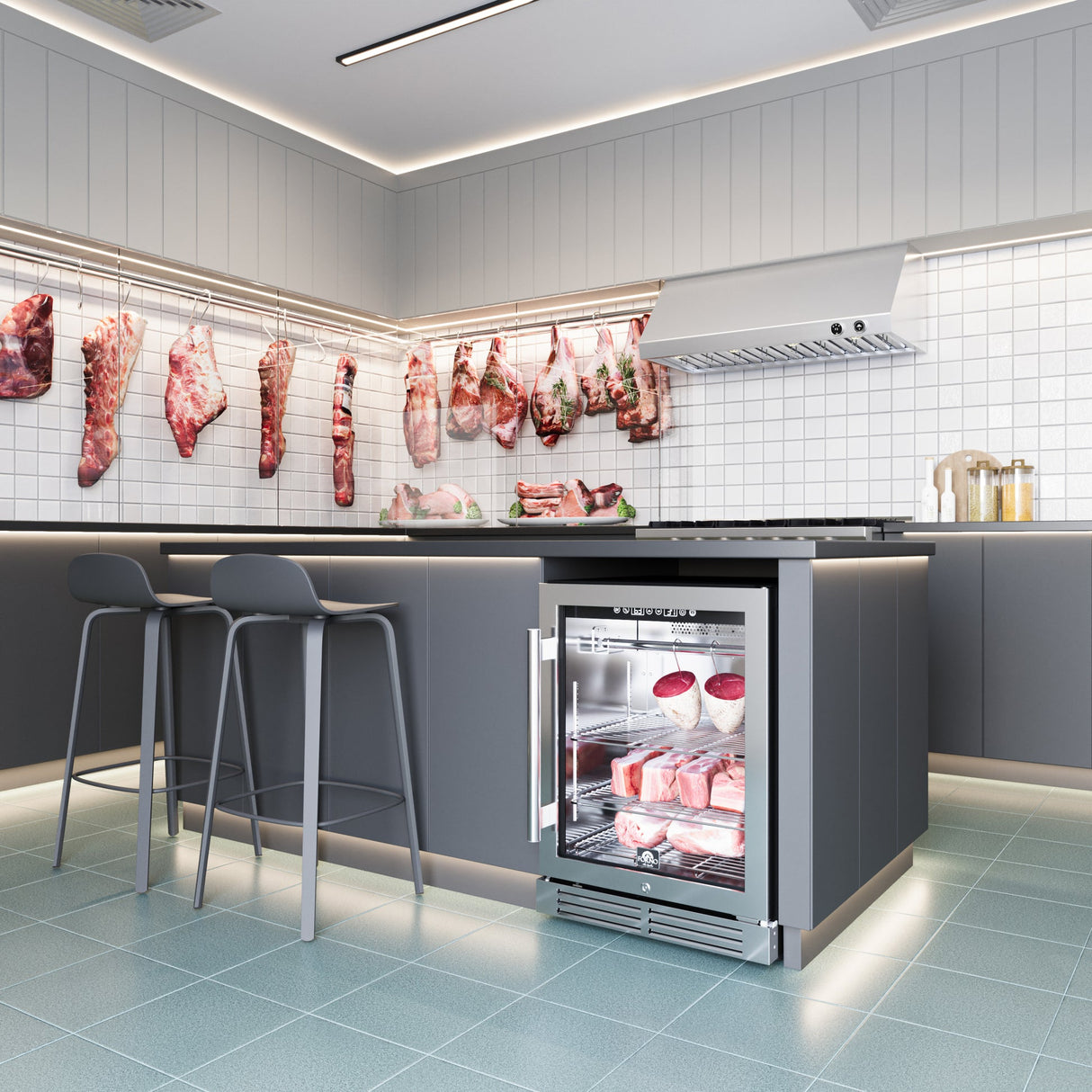 Forno Asciutto 24" Dry Aging Cabinet – 4.41 cu.ft, LED Lighting & Adjustable Shelves