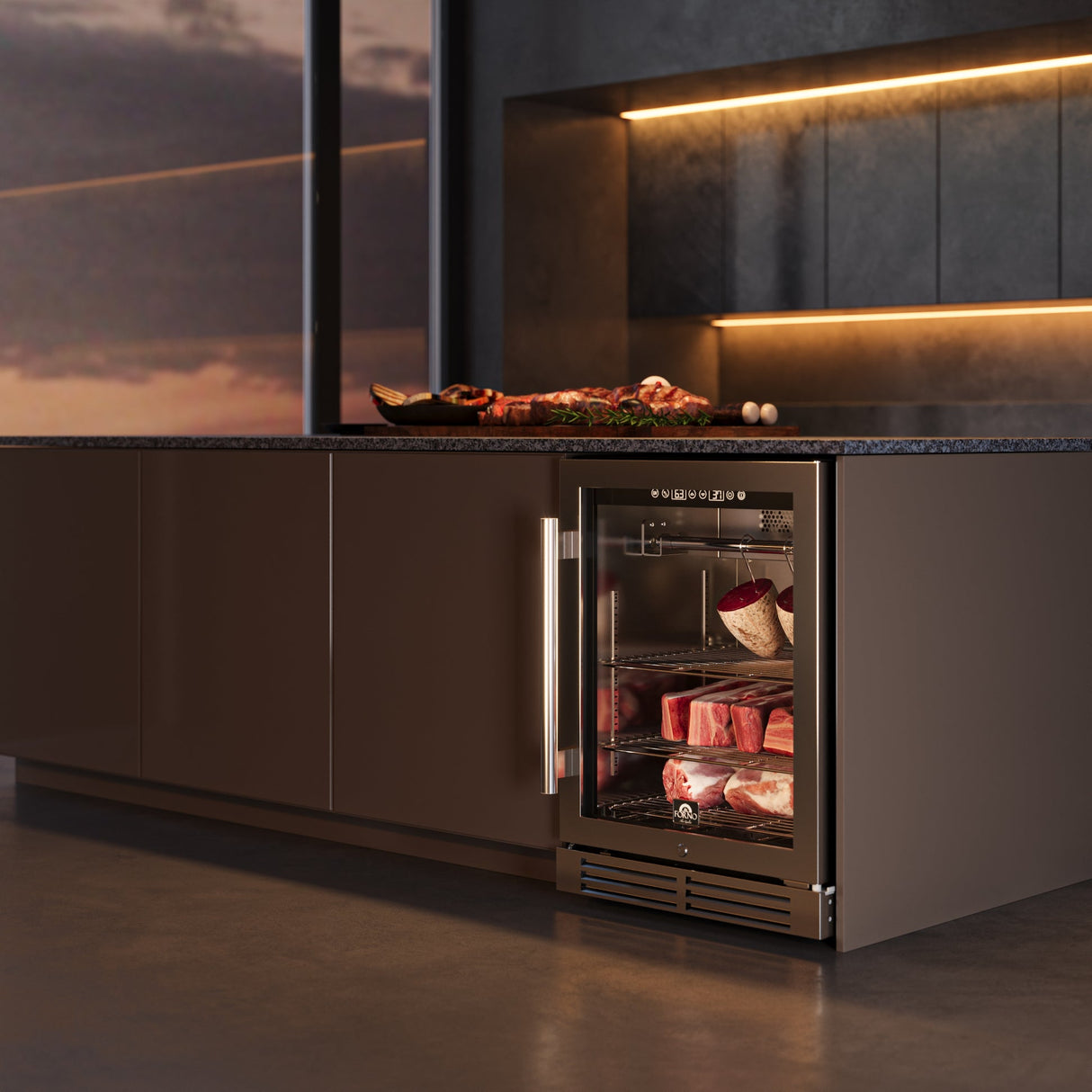 Forno Asciutto 24" Dry Aging Cabinet – 4.41 cu.ft, LED Lighting & Adjustable Shelves