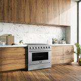 Forno Paolo Freestanding Electric Range, Stainless Steel, True Convection Oven, Energy Efficient