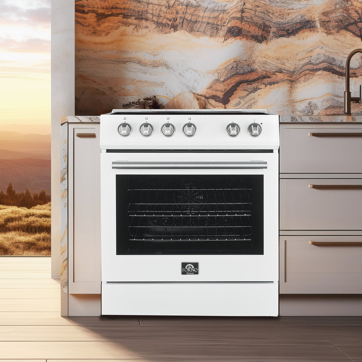Forno Leonardo Espresso 30-Inch Electric Range, True Convection, Energy Efficient