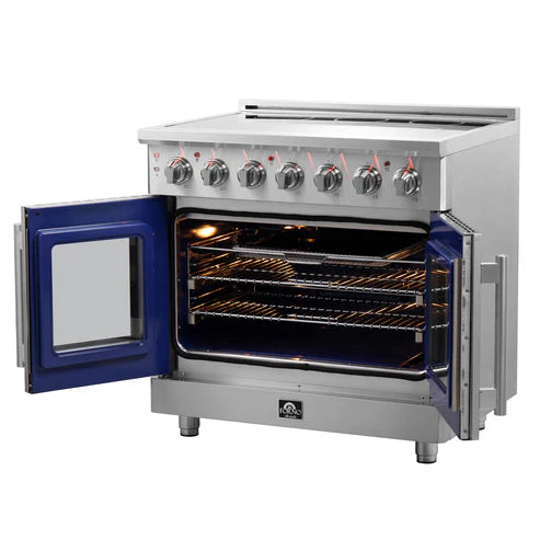 Forno Massimo Freestanding French Door Electric Range, True Convection Oven