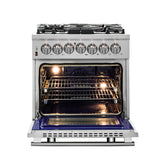 Forno Massimo Freestanding Dual Fuel Range, Double Convection Ovens