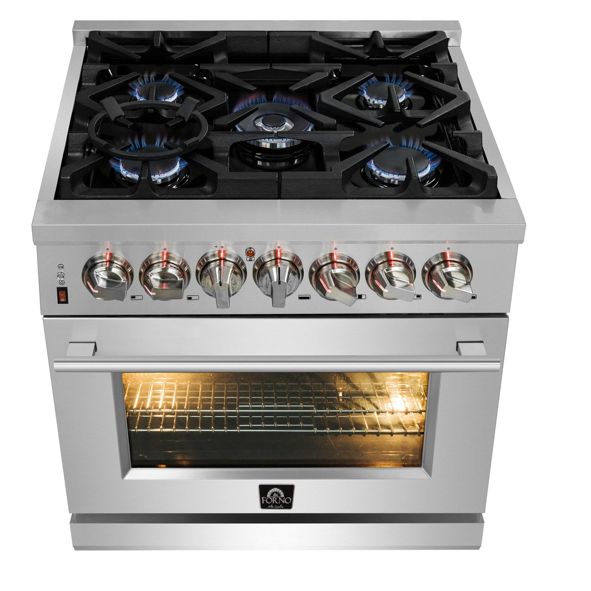 Forno Massimo Freestanding Dual Fuel Range, Double Convection Ovens