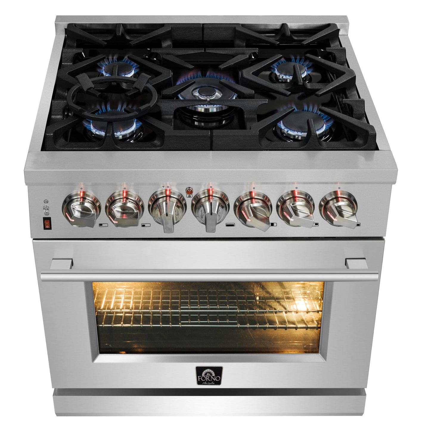 Forno Massimo Freestanding Dual Fuel Range, Double Convection Ovens