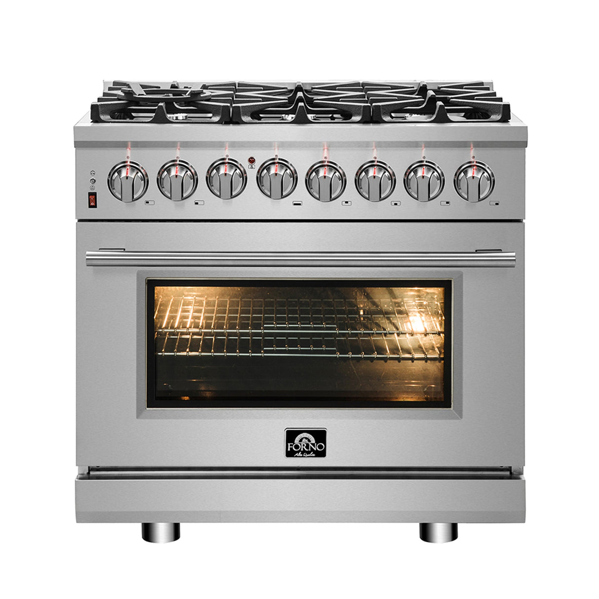 Forno Massimo Freestanding Dual Fuel Range, Double Convection Ovens