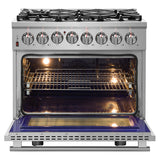 Forno Massimo Freestanding Dual Fuel Range, Double Convection Ovens