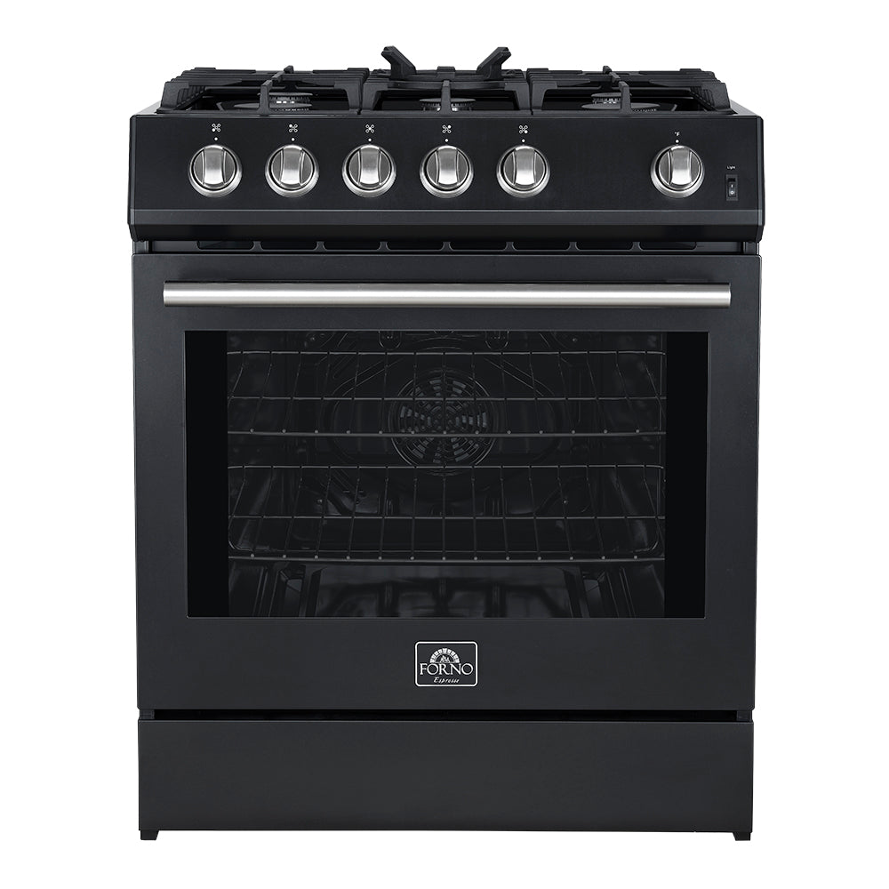 Forno Leonardo Espresso 30-Inch Gas Range, 5 Burners, 39,500 BTU, 5 cu.ft Convection Oven