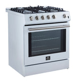 Forno Leonardo Espresso 30-Inch Gas Range, 5 Burners, 39,500 BTU, 5 cu.ft Convection Oven