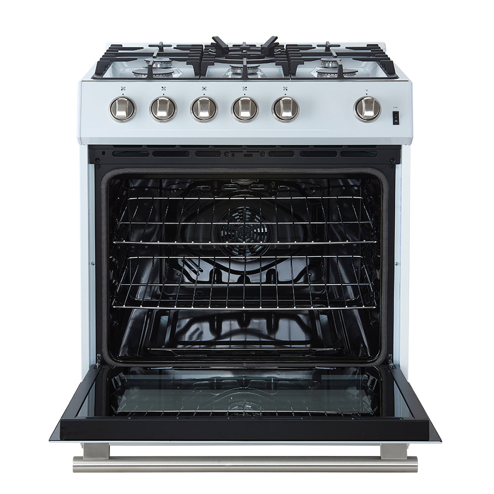 Forno Leonardo Espresso 30-Inch Gas Range, 5 Burners, 39,500 BTU, 5 cu.ft Convection Oven