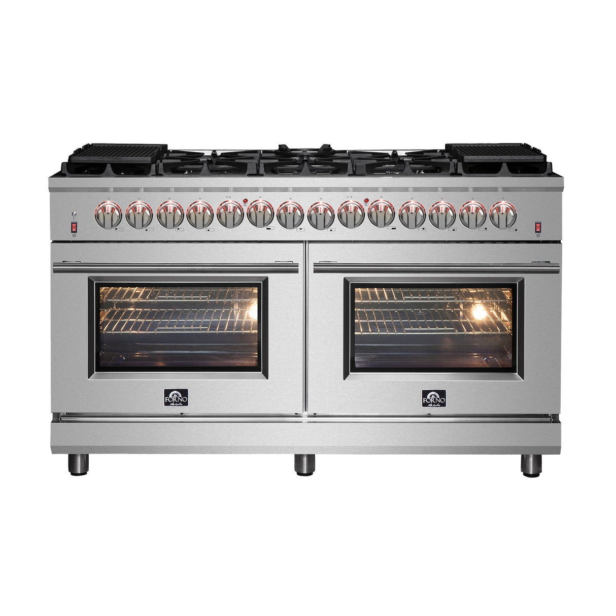 Forno Massimo Freestanding Dual Fuel Range, Double Convection Ovens