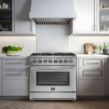 Forno Galiano Freestanding Dual Fuel Range, Double Convection Ovens
