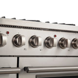 Forno Galiano 48-Inch Freestanding Gas Range, Stainless Steel, 8 Burners, 107,000 BTU, Double Ovens