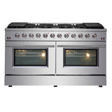 Forno Galiano 60-Inch Freestanding Gas Range, 10 Burners, Double Ovens, Griddle, Energy Efficient