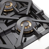 Forno Capriasca 48-inch Gas Range Stainless Steel, 8 Brass Burners, 6.58 cu.ft. Double Oven