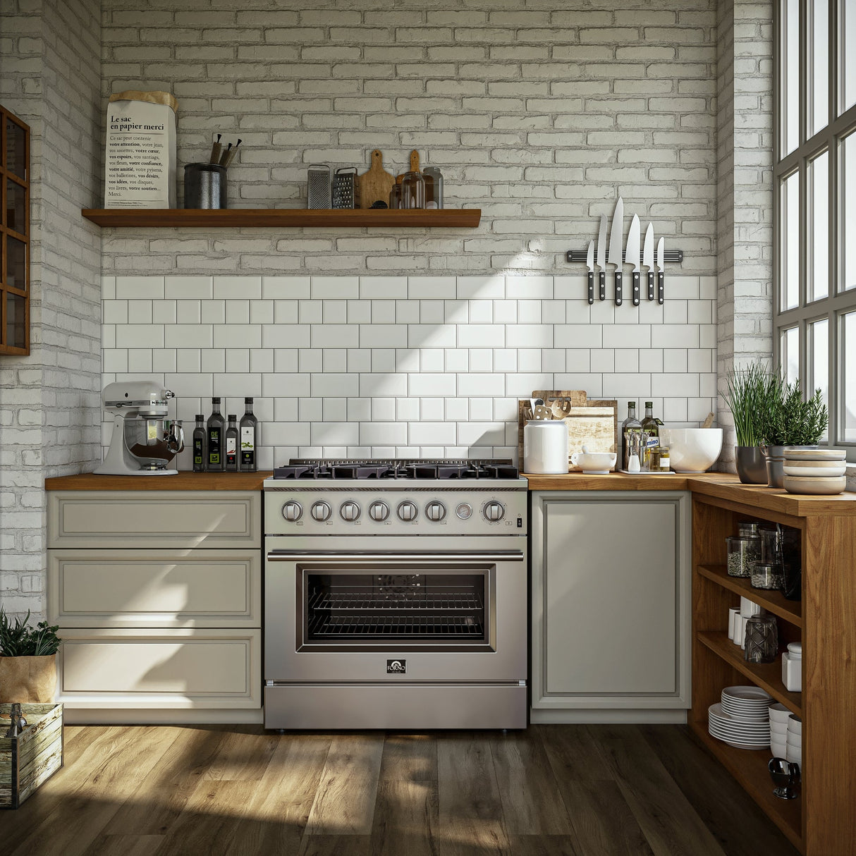 Forno Marco Gas Range Stainless Steel, Convection Oven