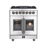 Forno Massimo Freestanding French Door Dual Fuel Range, True Convection Oven