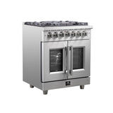 Forno Massimo Freestanding French Door Dual Fuel Range, True Convection Oven