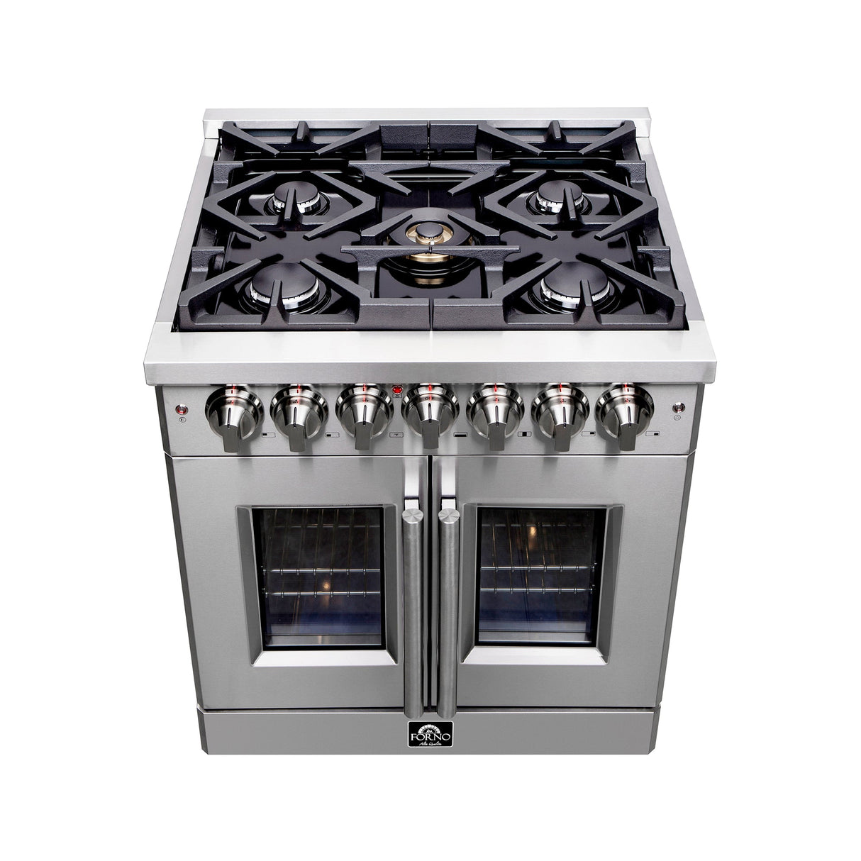 Forno Massimo Freestanding French Door Dual Fuel Range, True Convection Oven