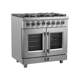 Forno Massimo Freestanding French Door Dual Fuel Range, True Convection Oven