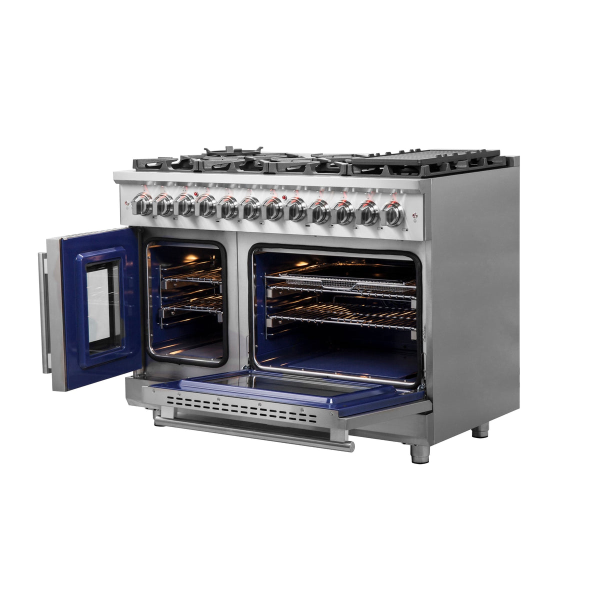 Forno Massimo Freestanding French Door Dual Fuel Range, True Convection Oven