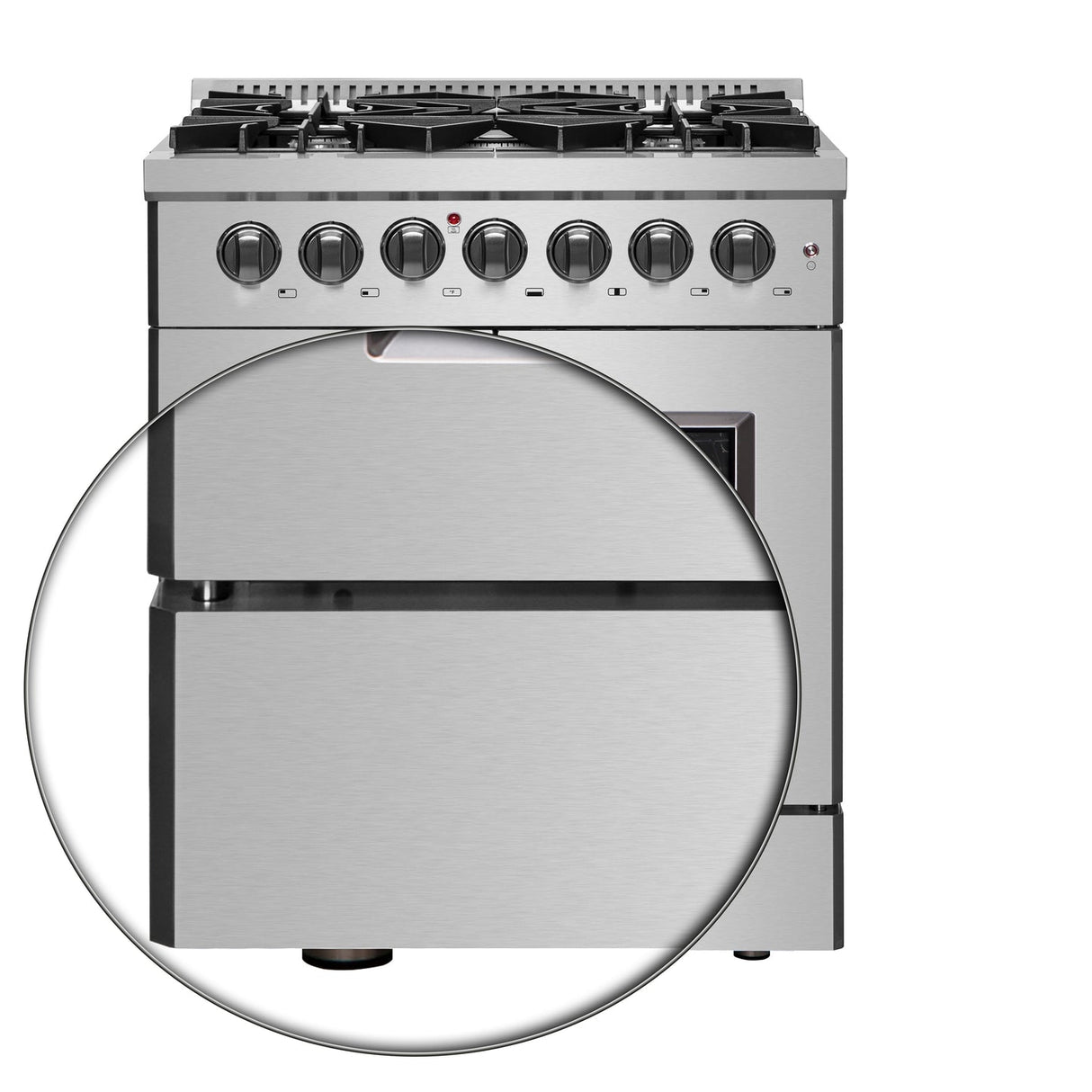 Forno Galiano French Door Dual Fuel Range All Stainless Steel, True Convection Oven
