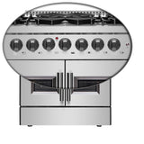 Forno Galiano French Door Dual Fuel Range All Stainless Steel, True Convection Oven