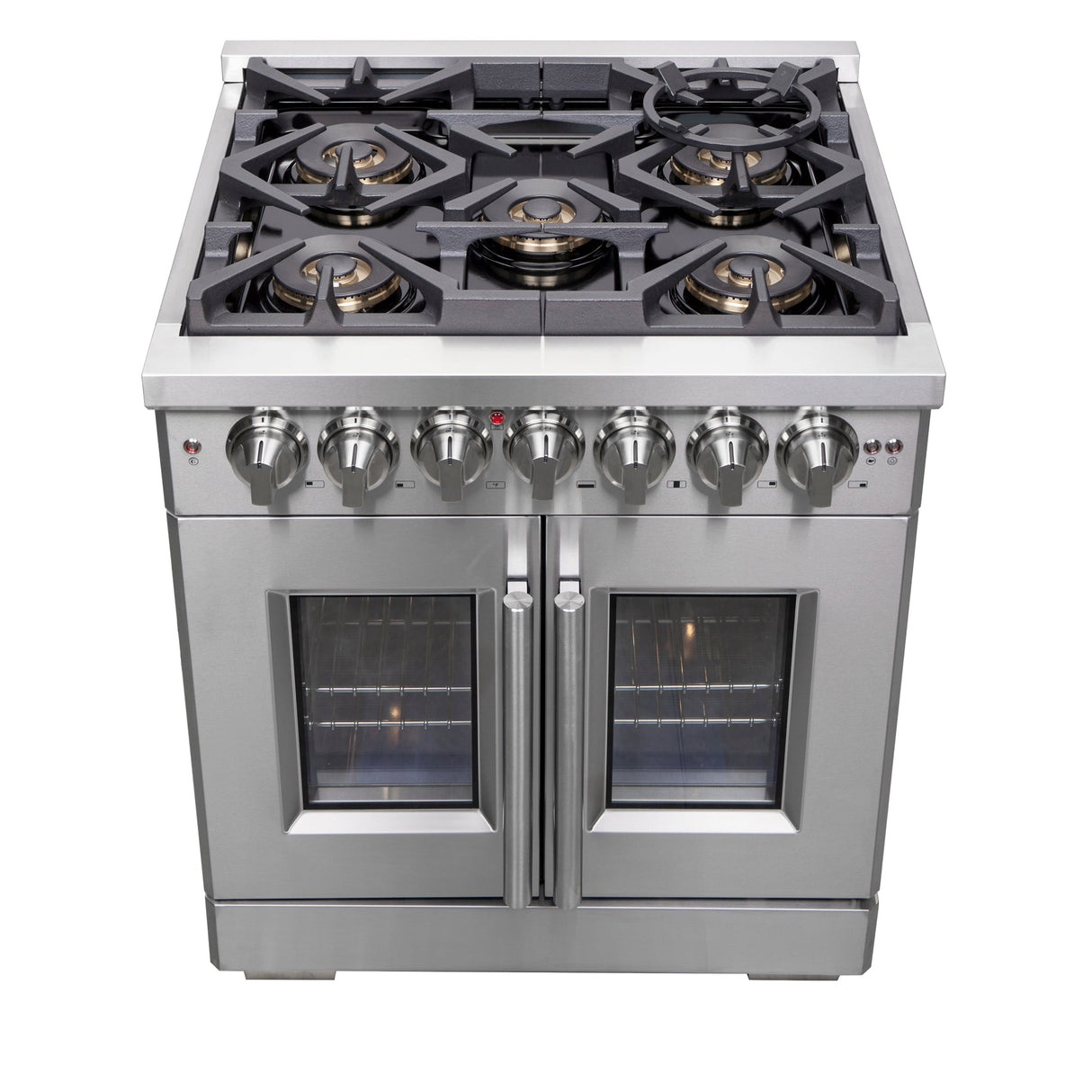 Forno Capriasca Freestanding French Door Dual Fuel Range, True Convection Oven