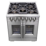 Forno Capriasca Freestanding French Door Dual Fuel Range, True Convection Oven