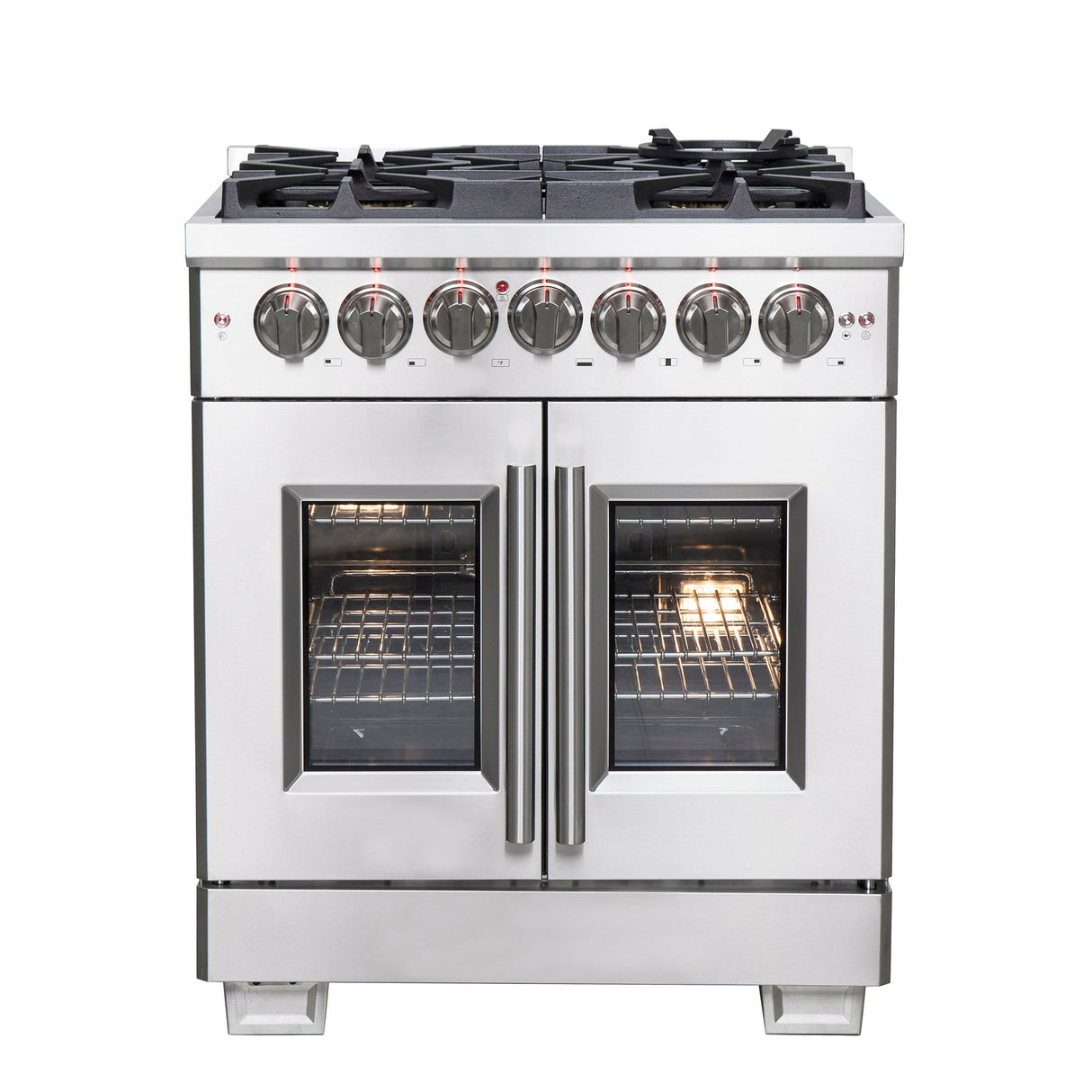 Forno Capriasca Freestanding French Door Dual Fuel Range, True Convection Oven
