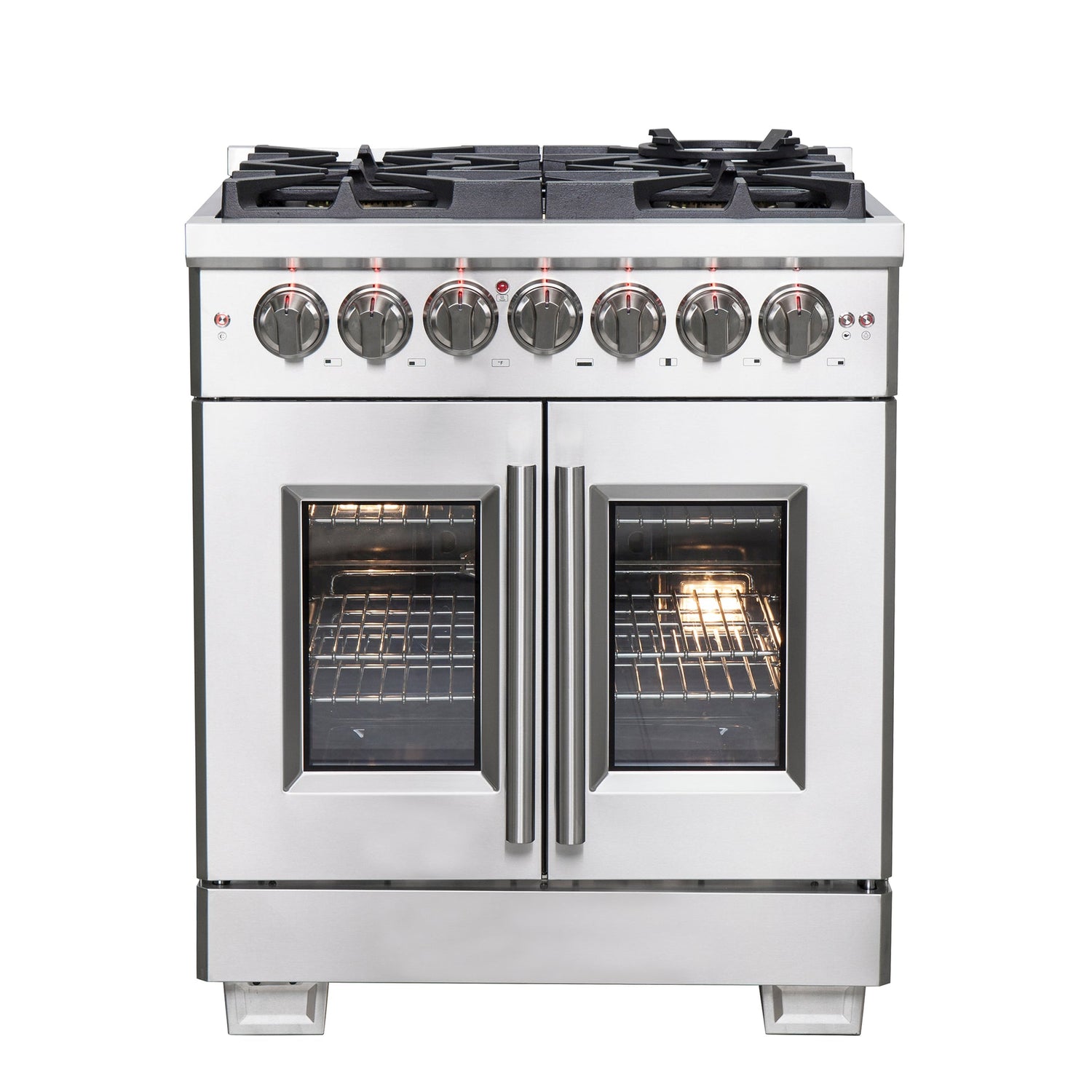 Forno Capriasca Freestanding French Door Dual Fuel Range, True Convection Oven