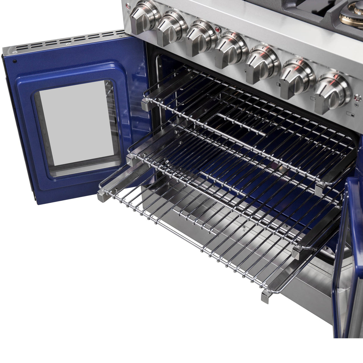 Forno Capriasca Freestanding French Door Dual Fuel Range, True Convection Oven