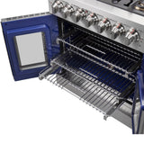 Forno Capriasca Freestanding French Door Dual Fuel Range, True Convection Oven