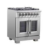 Forno Capriasca Freestanding French Door Dual Fuel Range, True Convection Oven
