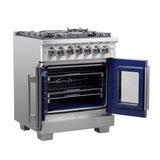 Forno Capriasca Freestanding French Door Dual Fuel Range, True Convection Oven