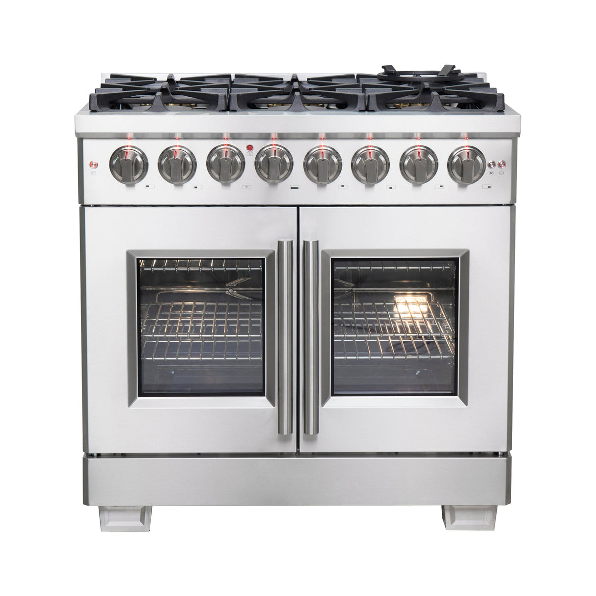 Forno Capriasca Freestanding French Door Dual Fuel Range, True Convection Oven