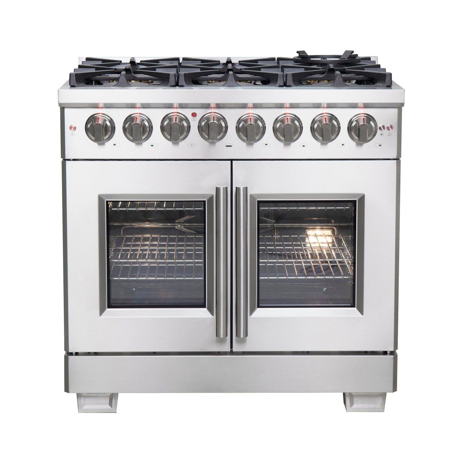 Forno Capriasca Freestanding French Door Dual Fuel Range, True Convection Oven