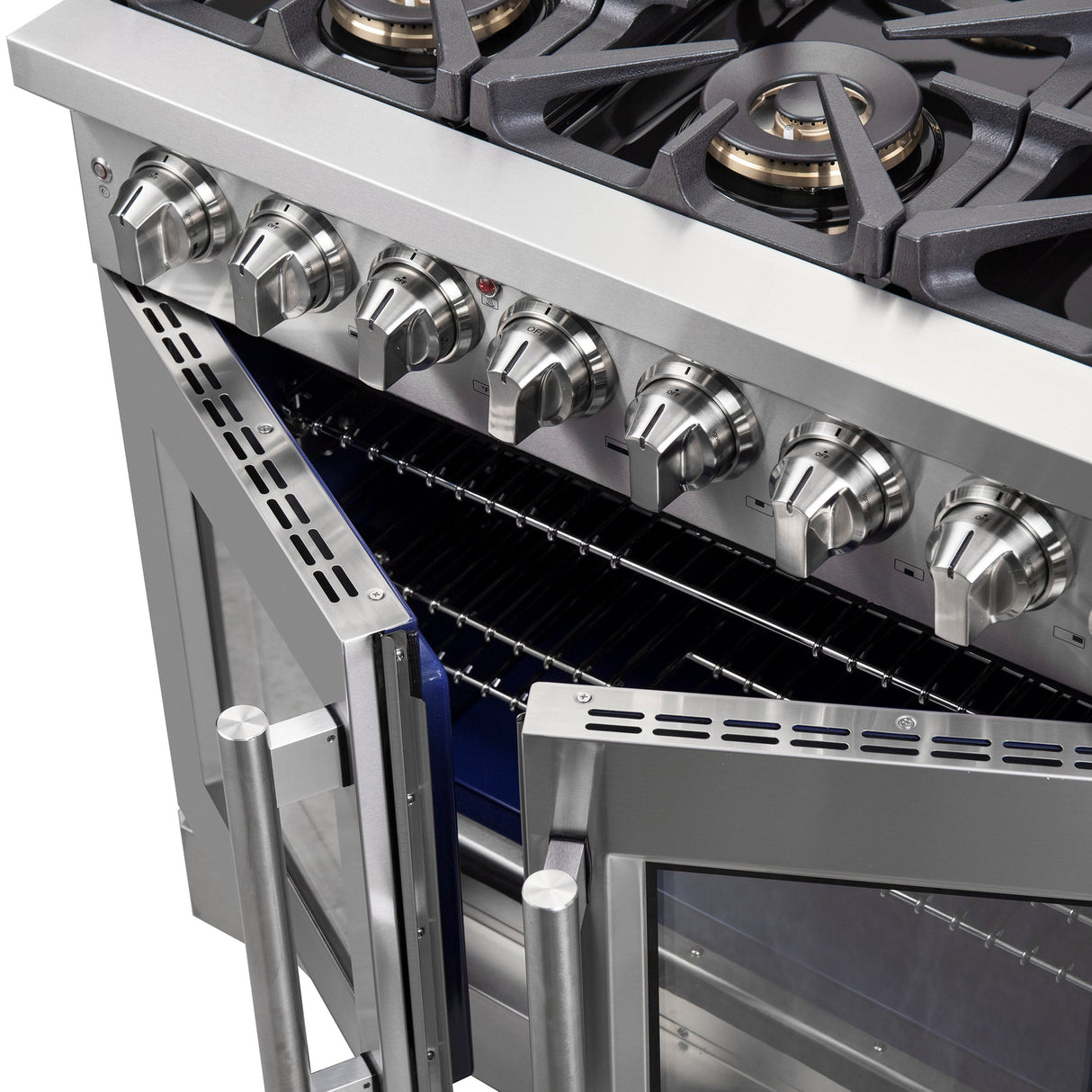 Forno Capriasca Freestanding French Door Dual Fuel Range, True Convection Oven